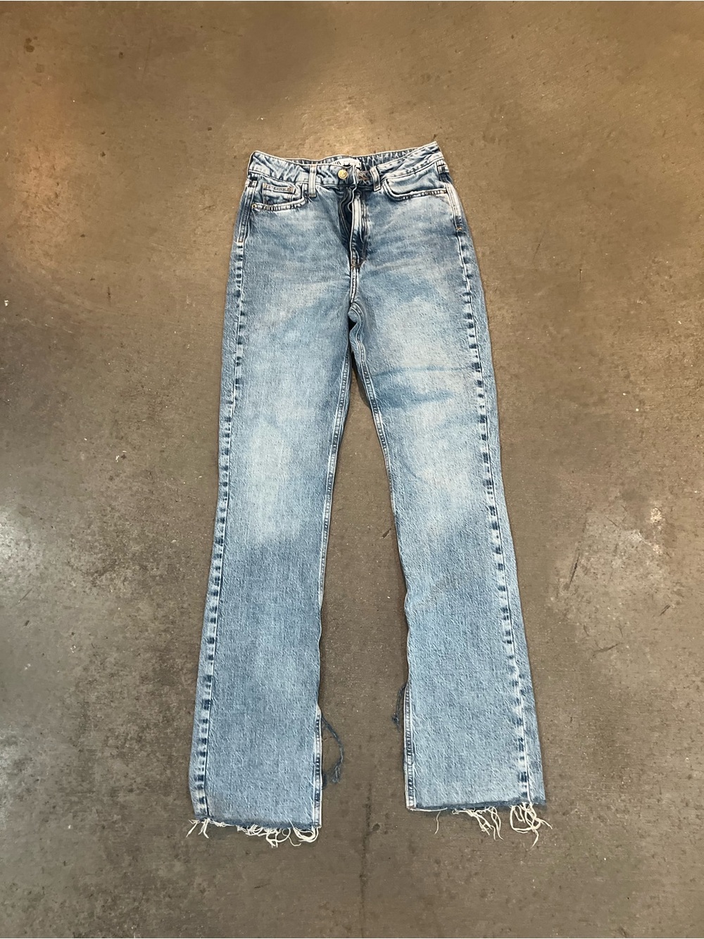 Zara Light Blue High-Rise Flare Jeans